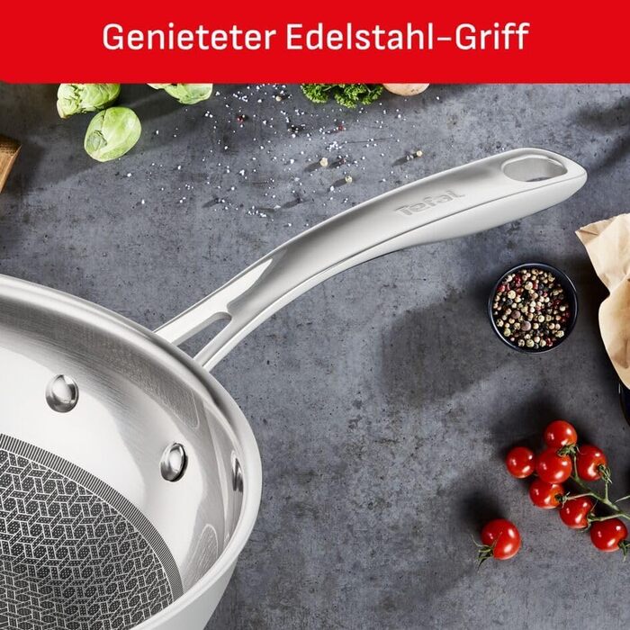 Сковорода Tefal Eternal Mesh 28 см з антипригарним покриттям Mesh, для всіх типів плит, індукційна, 3-шарова