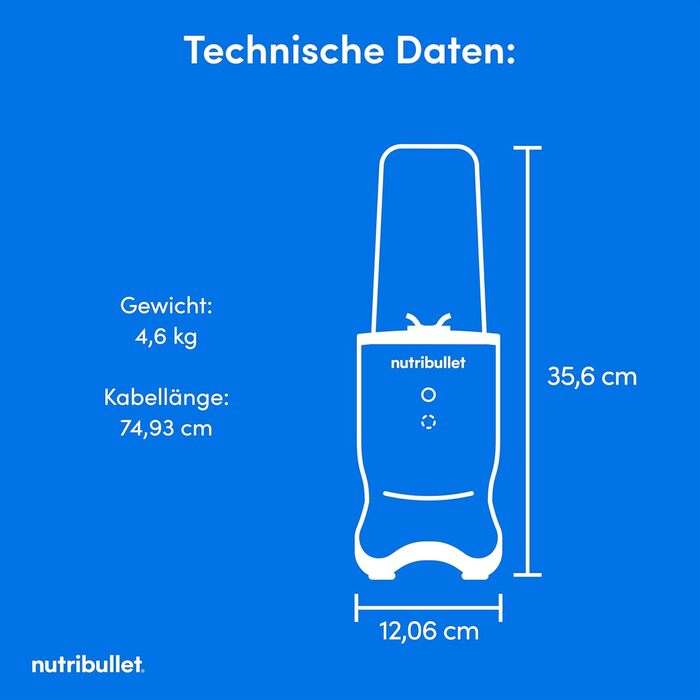 Nutribullet Ultra NB1206MB: Електричний блендер для смузі з Tritan-контейнером, 1200W, сірий