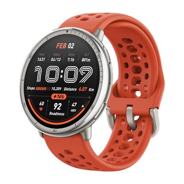 Смарт-годинник Amazfit Active 2 44мм, GPS, фітнес-трекер, червоний. До 10 днів роботи, моніторинг сну, 160+ режимів спорту, водозахист. Сумісний з Android та iPhone