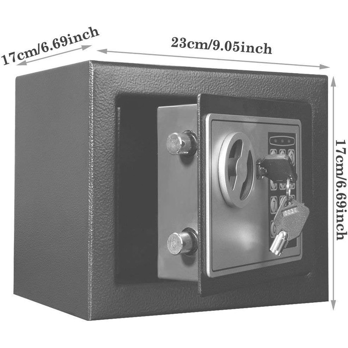 Електронний сейф Klein Tresor: водонепроникний, для зброї, боєприпасів, грошей, ювелірних виробів та документів. Об'єм 4.6L, сірий колір