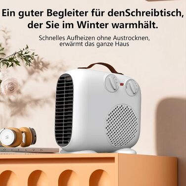 Електричний обігрівач 2000W, компактний, енергозберігаючий, портативний, тихий, 3-рівні нагріву для дому, ванної кімнати