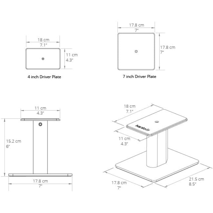 Підставки для акустичних систем Kanto SP6HD | 183 см | Білі | Для середніх/великих колонок та студійних моніторів | Обертові пластини, приховані кабелі