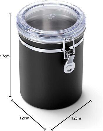 Тчібо Аромадоз, кавова банка, 500г, герметична, нержавіюча сталь, чорна