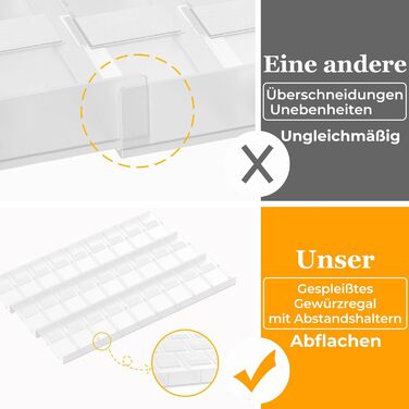 Організатор для спецій Famhap, 24 шт. Прямокутні полички для спецій, органайзер для спецій у ящик, полиці для спецій, органайзер для спецій, прозорі