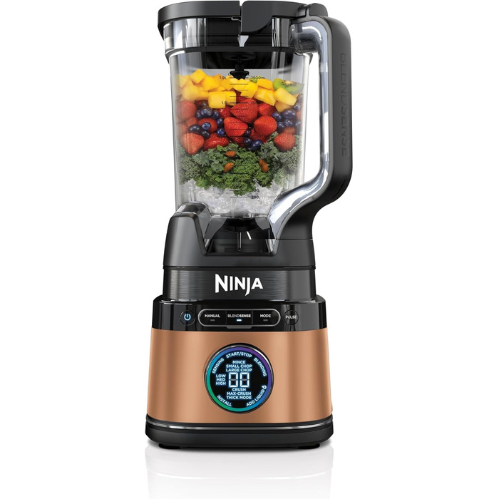 Ninja 2-in-1 Detect Power Mixer Pro with Jug & Single Serve Cups - 1200W, Black & Copper