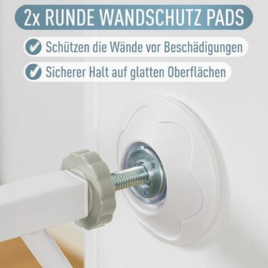 Захист для сходів IB STYLE для дітей - сітка для сходів, бар'єр для тварин, без свердління, білий, 67-75 см (4 накладки для стін)