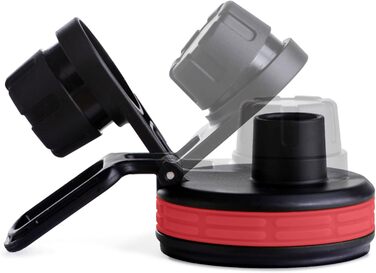 Пляшка для води Hydro2Go Glas Urban Red 2.0 950 мл з силіконовим чохлом та соломинкою, BPA-free, герметична, для посудомийної машини
