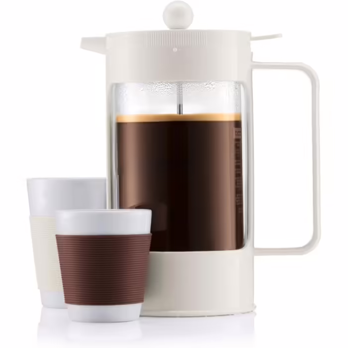 Френч-прес Bodum BEAN 1 л, ізольований, захист від проливання, кремовий, на 8 чашок