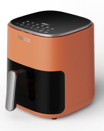 Фритюрниця повітряна 12-в-1, 5.5 л, компактна, для 2-4 осіб, з нелипким покриттям, оранжевого кольору