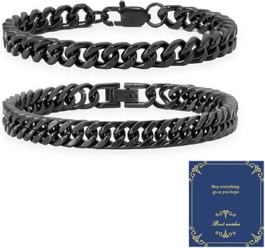 Чоловічий браслет XIANNVXI з нержавіючої сталі, золотий та чорний, 8 мм, 19/21/23 см (набір)