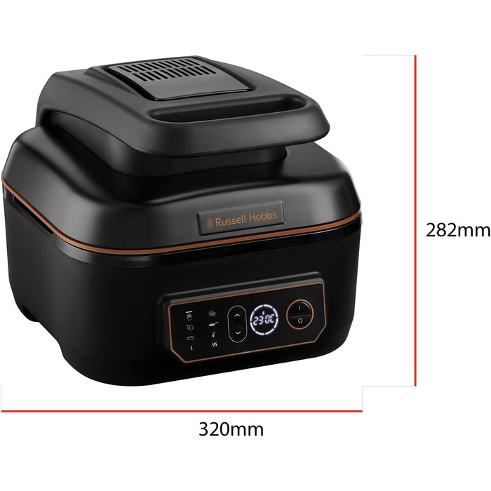 Аерофритюрниця Russell Hobbs SatisFry XL 5,5 л, мультифункціональна, Rapid Air, електрична, гриль, мультикухар, антипригарна, підходить для посудомийної машини, верхнє та нижнє нагрівання, повільне приготування, випічка, модель 26520-56