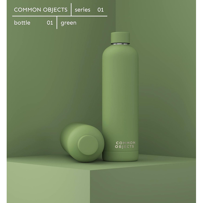 Stainless Steel Water Bottle | Leak-Proof, Insulated Thermos Bottle | Carbonated Water Suitable | Sports Bottle, water bottle, thermos | Office, Gym, Outdoor | THE ORIGINAL (Lindgrün, 500 ml)