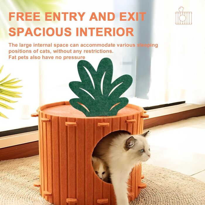 Двоповерхова котяча кімната-будинок з когтеточкою, платформа та іграшкою, 60x40x40 см