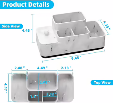VITVITI Toothbrush Holder Electric Toothbrush Holder Toothbrush Holder Bathroom Kitchen Marble Resin Toothbrush Holder Bathroom Office Organizer Storage Toothbrush Toothpaste Holder Caddy Storage