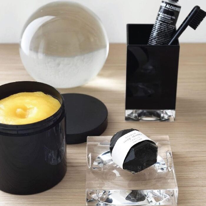 Kartell Boxy Toothbrush Holder, Plastic, Transparent, 7 x 7 x 12 cm