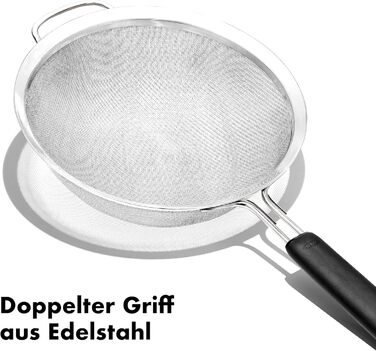 Сито OXO Good Grips 20,3 см з нековзною ручкою, кухонне сито з нержавіючої сталі