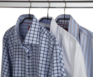 MAWA Clothes Hangers, Set of 10 Space-Saving and Non-Slip Hangers, Ideal for Shirts and Blouses, with 360° Swivel Hook, Non-Slip Coating, 45 cm, Black
