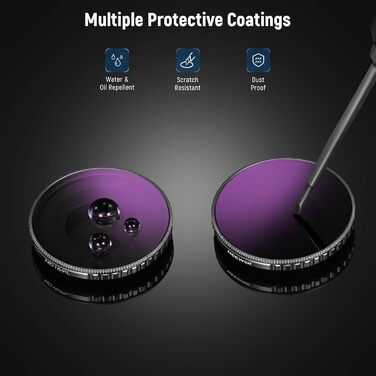 Набір фільтрів NEEWER CPL та ND для DJI Osmo Action 4/Action 5 Pro (4 шт.): CPL+ND8+ND16+ND32. Сумісний з FL-A12. Оптичне покриття, аксесуари для екшн-камери