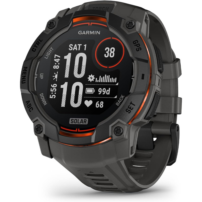 Годинник Garmin Instinct 3 Solar, 50 мм - сонячна зарядка, один розмір