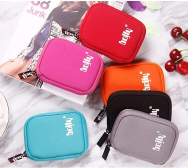 Органайзер для USB-накопичувачів та аксесуарів: водонепроникна сумка-чохол (9 відділень, чорний, рожевий)