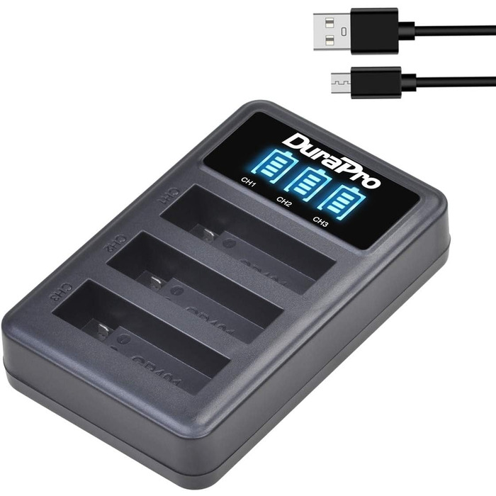Акумулятор DuraPro 3X 1680mAh + USB LED Зарядний пристрій для GoPro Hero4 AHDBT-401