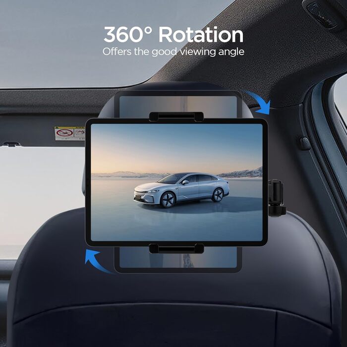 Утримувач для планшета Romon у автомобіль, кріплення до підголівника, універсальний, 360° обертання, для смартфонів та планшетів 4.7-13 дюймів