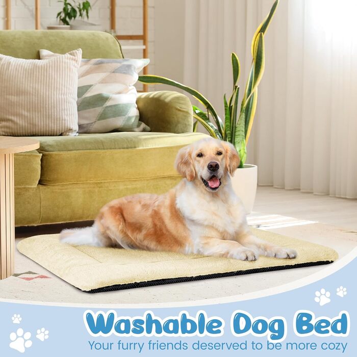 Крісло-лежанка для собак середніх порід Baodan, 90x60 см, з антиковзною основою, бежеве