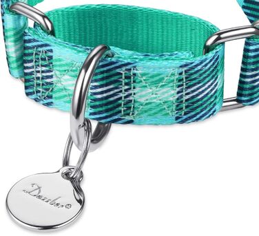 Нашийник для собак Dazzber Martingale, проти витягування, анти-втеча, міцний, середній та великий розмір, регульований 43.2-63.3 см, колір: колірний плащ