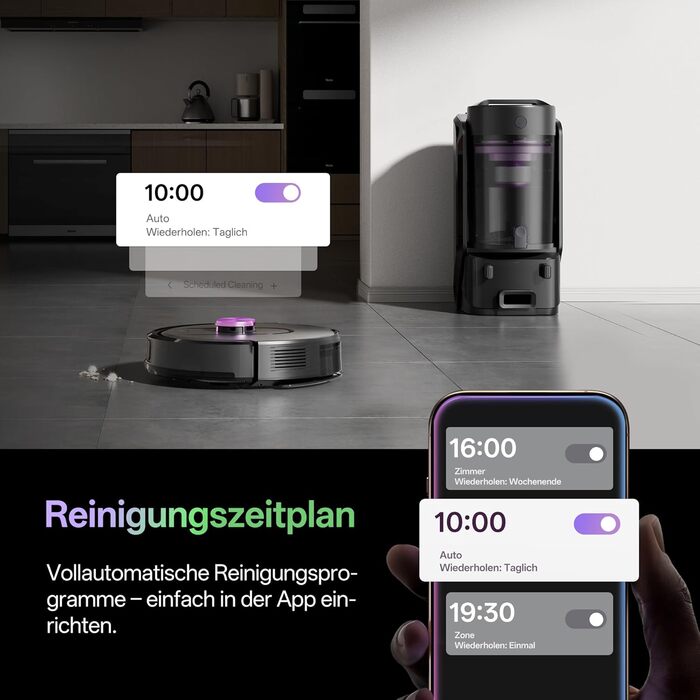 Робот-пилосос Vexilar W15 з функцією миття підлоги, бездротовий, 10000Pa, LiDAR, 180 хвилин, керування через додаток та голосовий помічник