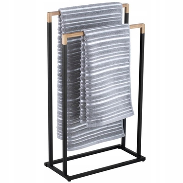 Підлоговий вішак-стійка для рушників у ванну кімнату, чорний, стиль лофт, YOKA