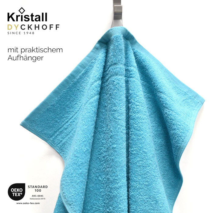 Набір рушників Dyckhoff Kristall, 10 предметів, 100% бавовна, сертифікація Oeko-TEX, бірюзовий (50x100см, 70x140см, 30x30см)