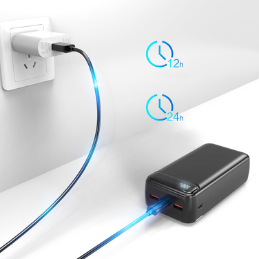 Потужний павербанк 50000mAh з дисплеєм, 2xUSB-C, 22.5W