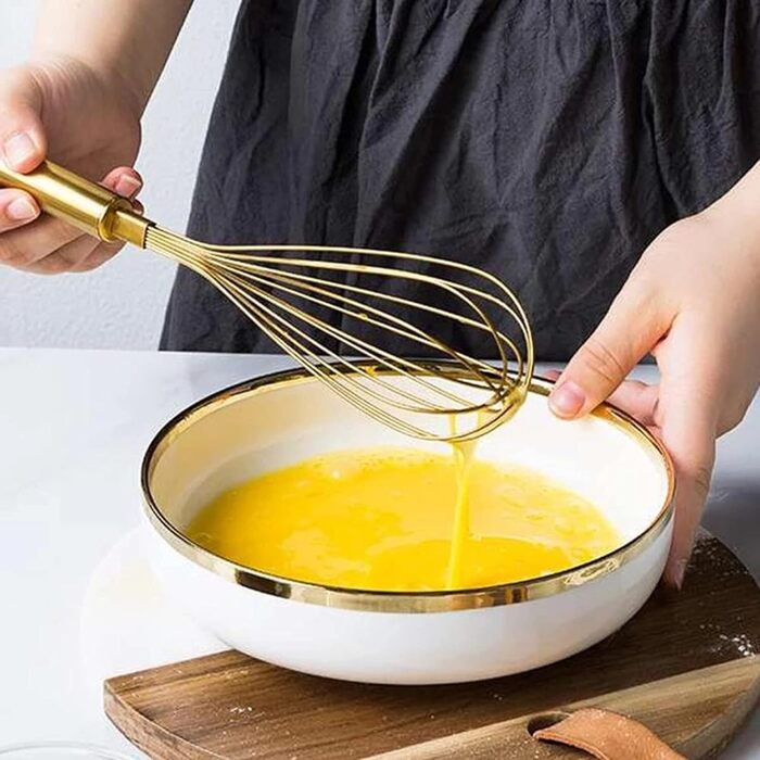 GOOPEEG ручний вінчик для яєць, золото, нержавіюча сталь, кухонний міксер для випікання тістечок, інструмент для збивання