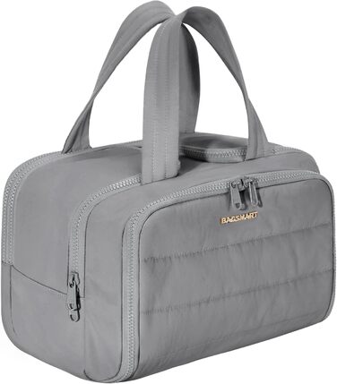 BAGSMART Косметичка для подорожей, сіра - велика, легка, органайзер для косметики та аксесуарів