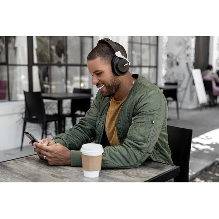 Shure Aonic 40: Бездротові навушники з активним шумозаглушенням, Bluetooth, мікрофон, 25 годин роботи, сумісність з iPhone та Android, білий (чорний)