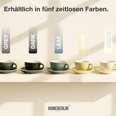 Набір кавових чашок Barista Pro Cappuccino 200мл - 4 шт. Преміум якість, ручна робота, з підставками. Кераміка Steingut.