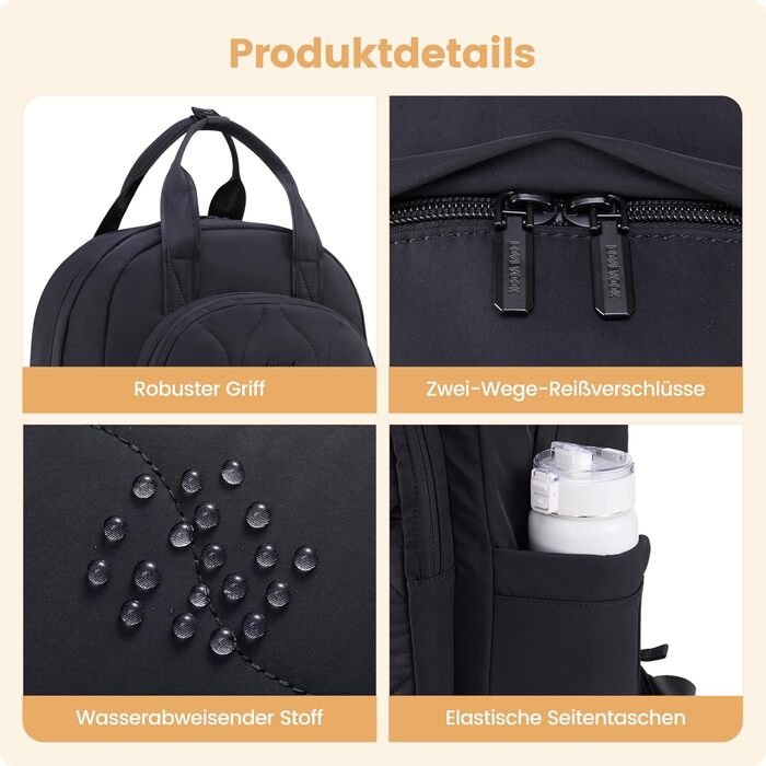 LOVEVOOK Рюкзак для жінок, рюкзак для ноутбука, шкільний рюкзак для підлітків, легкий рюкзак з підкладкою, робочий рюкзак для жінок, велика сумка для навчання, рюкзак для подорожей, універсальний, елегантний, 15.6' (B-чорний, 15.6')