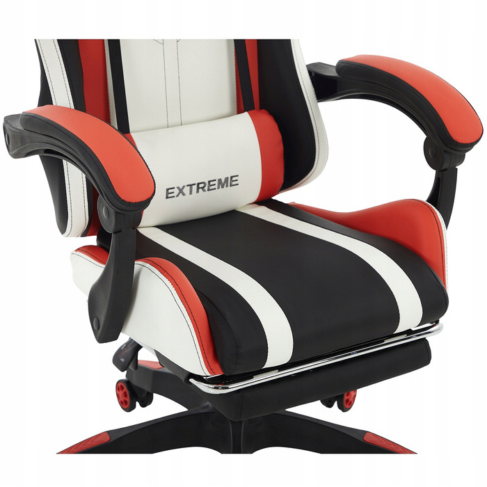 Ігрове крісло EXTREME R1, штучна шкіра, чорно-біле