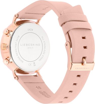 Годинник Liebeskind Berlin для жінок – круглий багатофункціональний годинник 38 мм – браслет з нержавіючої сталі або шкіри – водонепроникний 5ATM. Елегантний дизайн (рожевий)