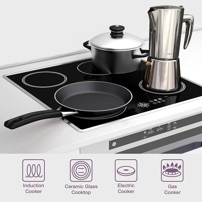 bonVIVO Induction Espresso Maker - Stainless Steel Coffee Maker with -Finish, Water Kettle & Filter - Moka Pot - Christmas Gifts for the Household (Chrome, 6 Cups - 300 ml)