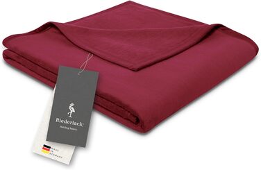 Плед Biederlack Pure Cotton, 100% бавовна, темно-червоний, 150x200 см, вироблено в Німеччині, сертифікат OEKO-TEX, екологічний, м'який, для дивану чи ліжка