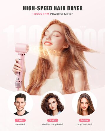 Airstyler 8-в-1: комплект для укладки волосся з набором насадок, рожевий