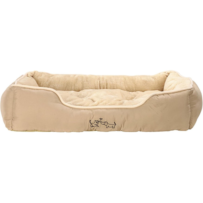 Ліжко для собак та котів Dehner Lieblinge Sammy, 61 x 48 x 18 см, поліестер, бежеве, розмір L (90 x 70 x 20 см)