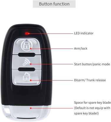 Автосигналізація EASYGUARD PKE EC003-1 з безключовим доступом, кнопкою старту та дистанційним запуском, 12В