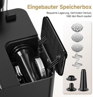 AAOBOSI Electric Meat Grinder - 3000W, LED Display, 3 Speeds, Anti-Clogging, Sausage Maker & Kibbeh Maker - Stainless Steel for Home Use