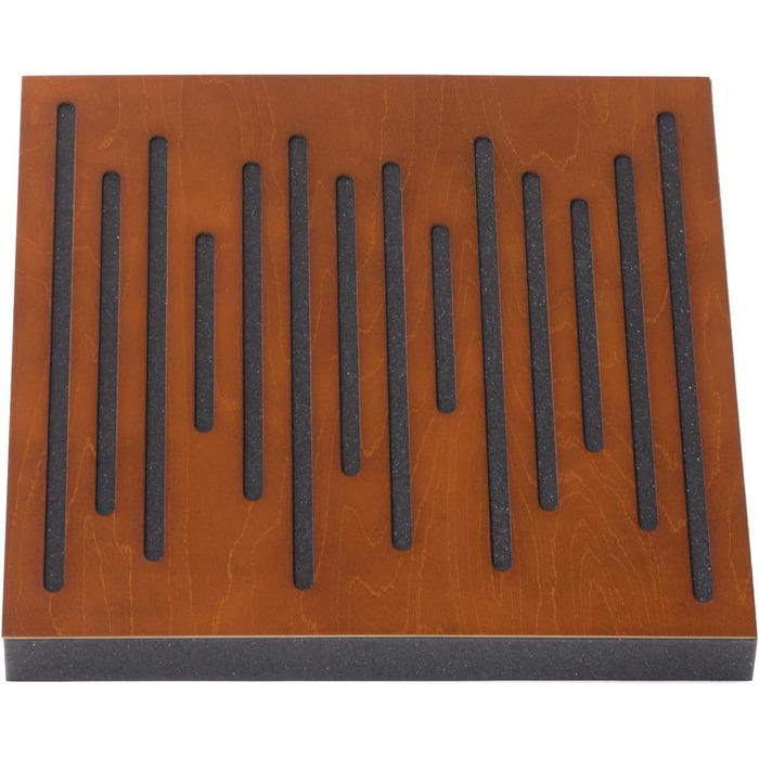 Акустична панель Bluetone Acoustic WaveFuser з натурального дерева (Тик), 50x50 см — звукопоглинаючі дерев'яні панелі для студії та дому