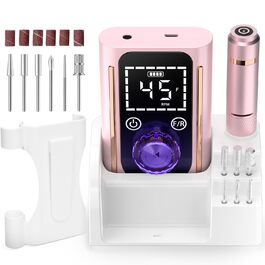 Професійна електрична фрезер для нігтів 45000 RPM, портативна, для манікюру та педикюру, рожева