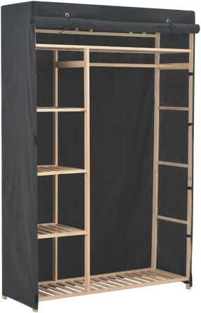 Тканинна шафа для одягу vidaXL, сіра, 110x40x170 см, для спальні та вітальні
