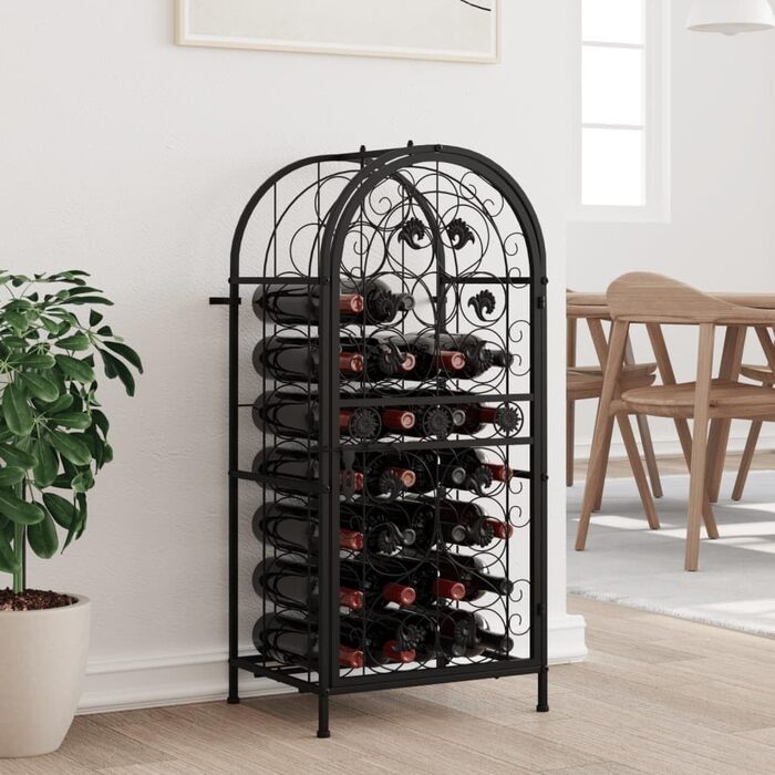 vidaXL Wine Rack 35 Bottles Metal Bottle Rack Bottle Stand Wine Cabinet (45 x 36 x 100 cm)