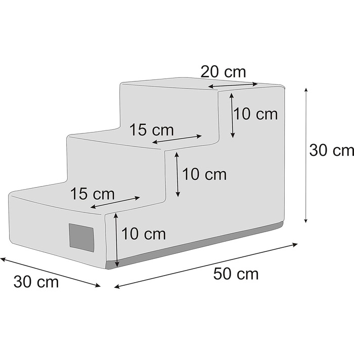 Сходинка для собак та котів Tiertreppen - 4 сходинки, 40 см, бежевий колір